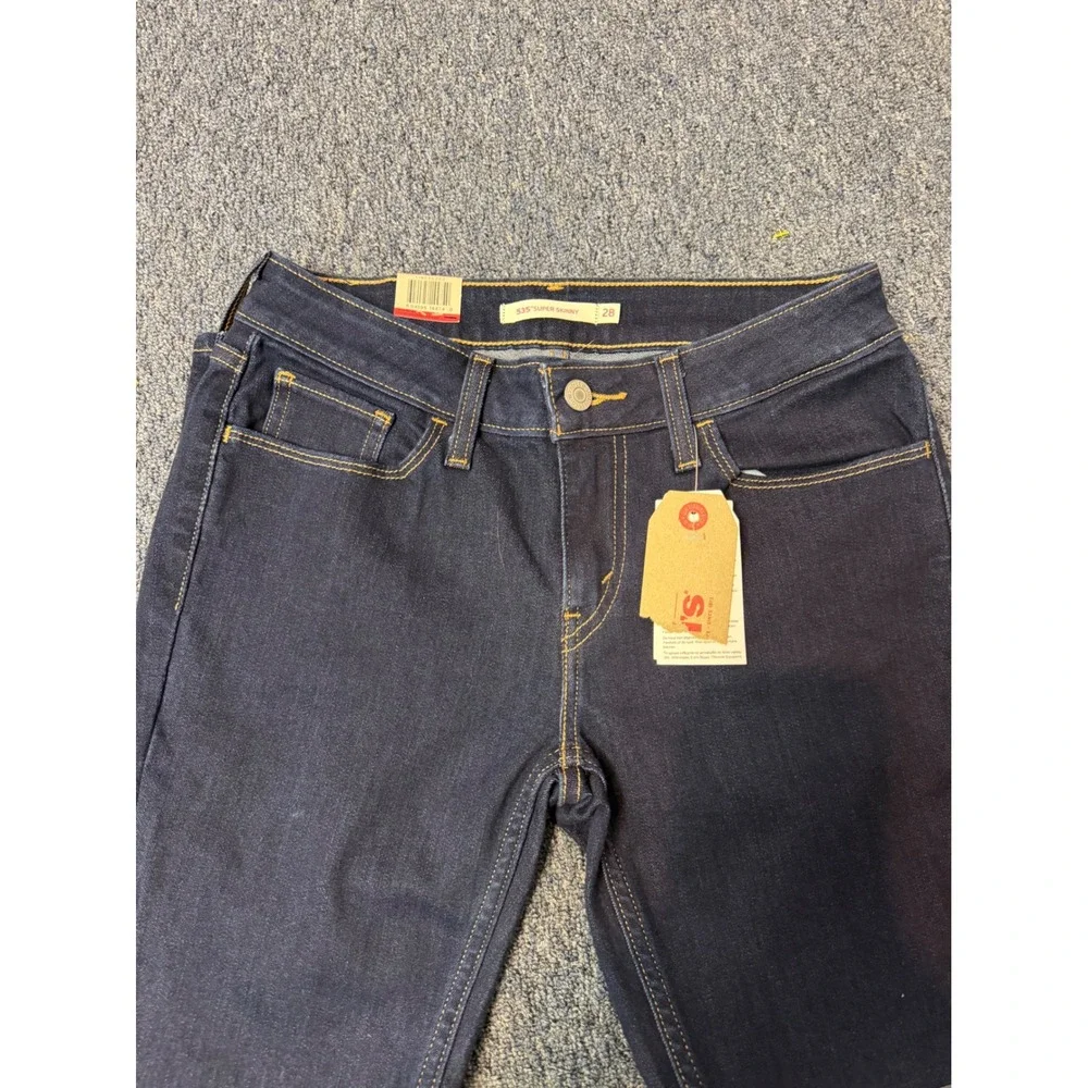 Levis 535 Super Skinny Jeans Womens 28x30 Dark Wash Mid Rise Denim Indigo NWT